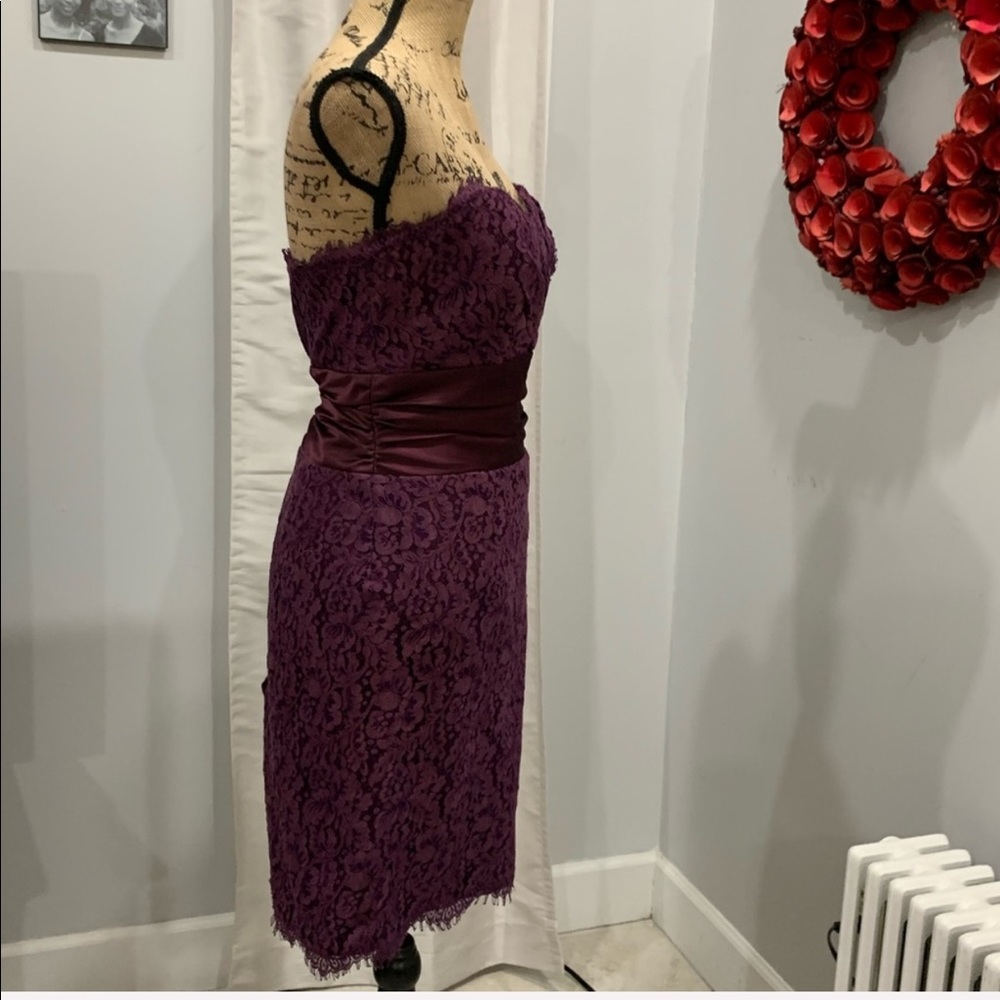 Mackenzie Michaels purple lace strapless dress 12 - Picture 4 of 8